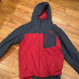 The North Face Men's Bold Red and Charcoal Jacket 3 in 1